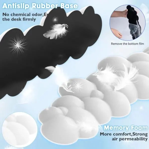 BowLift | Cloud Keyboard Palm Rest – Ergonomic Memory Foam Pad with Non-Slip Base