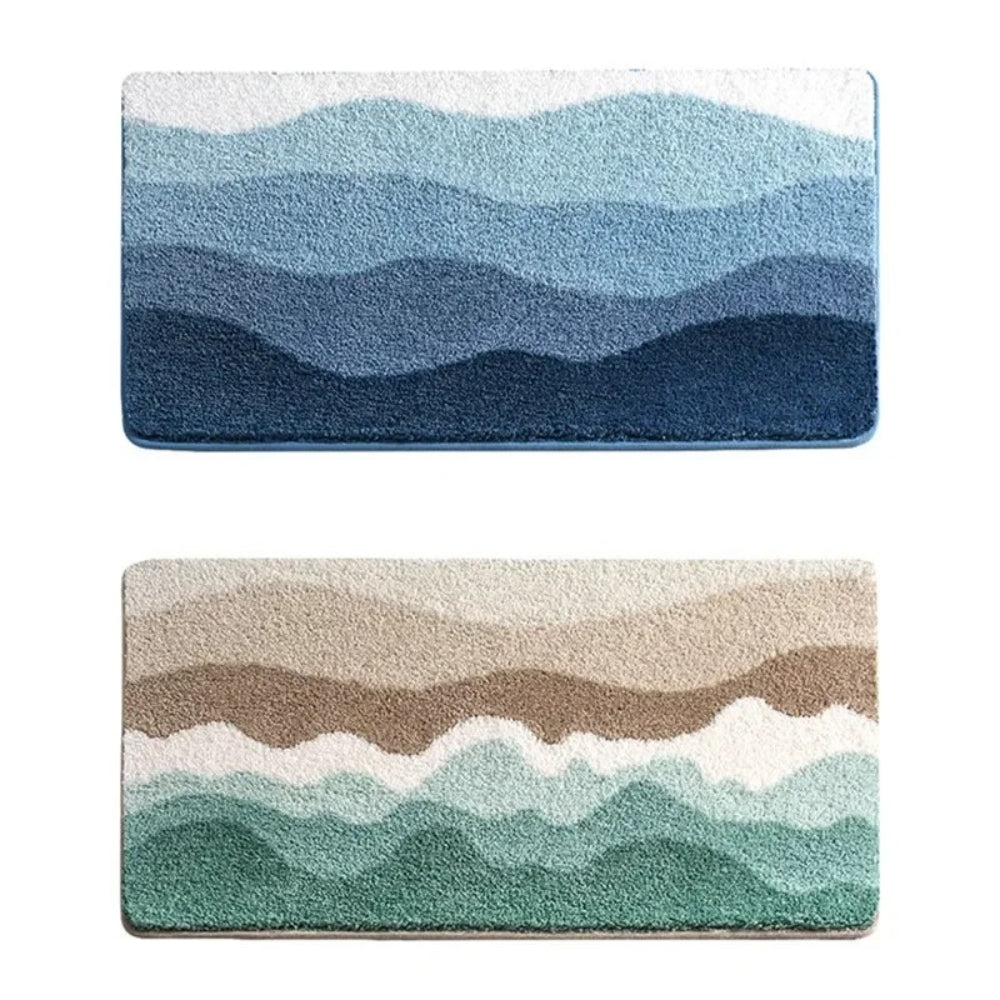 BowLift | Coastal Wave Pattern Non-Slip Bath Mat