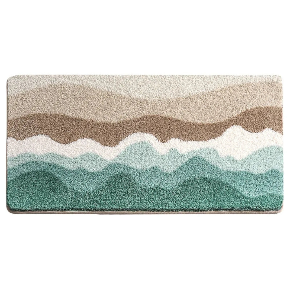 BowLift | Coastal Wave Pattern Non-Slip Bath Mat