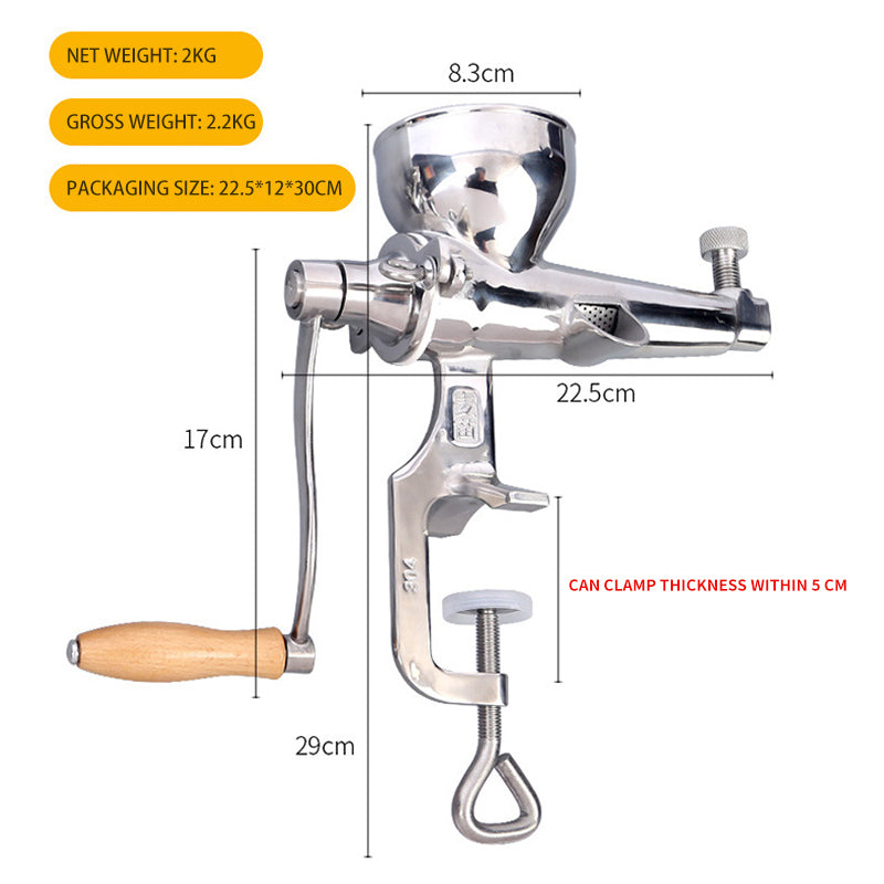 BowLift | Household Stainless Steel Manual Wheatgrass Juicer, Hand-Cranked Fruit Juicer, Juicer Residue And Juice Separation