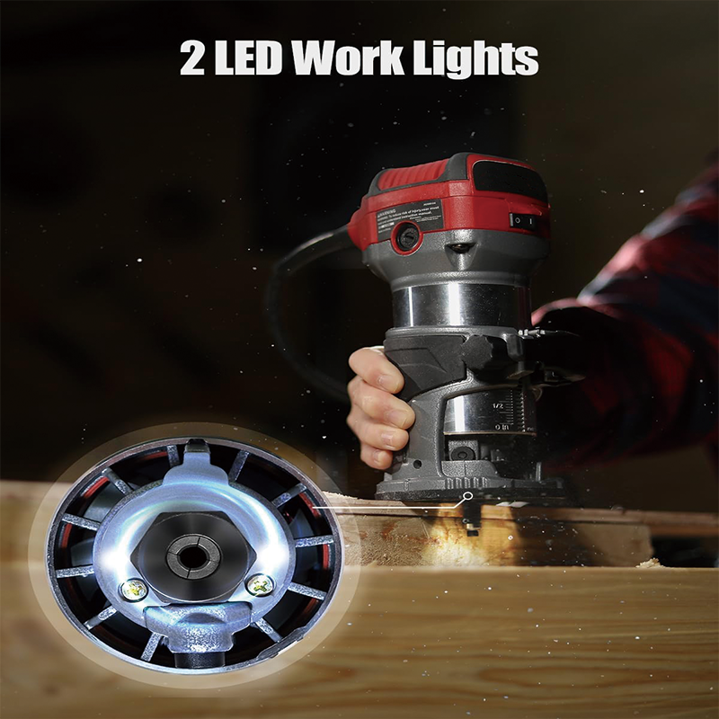 BowLift | Wood Router, 1.25 HP Compact Router Tools for Woodworking,6 Variable Speeds, Edge Guide, Roller Guide, Dust Hood