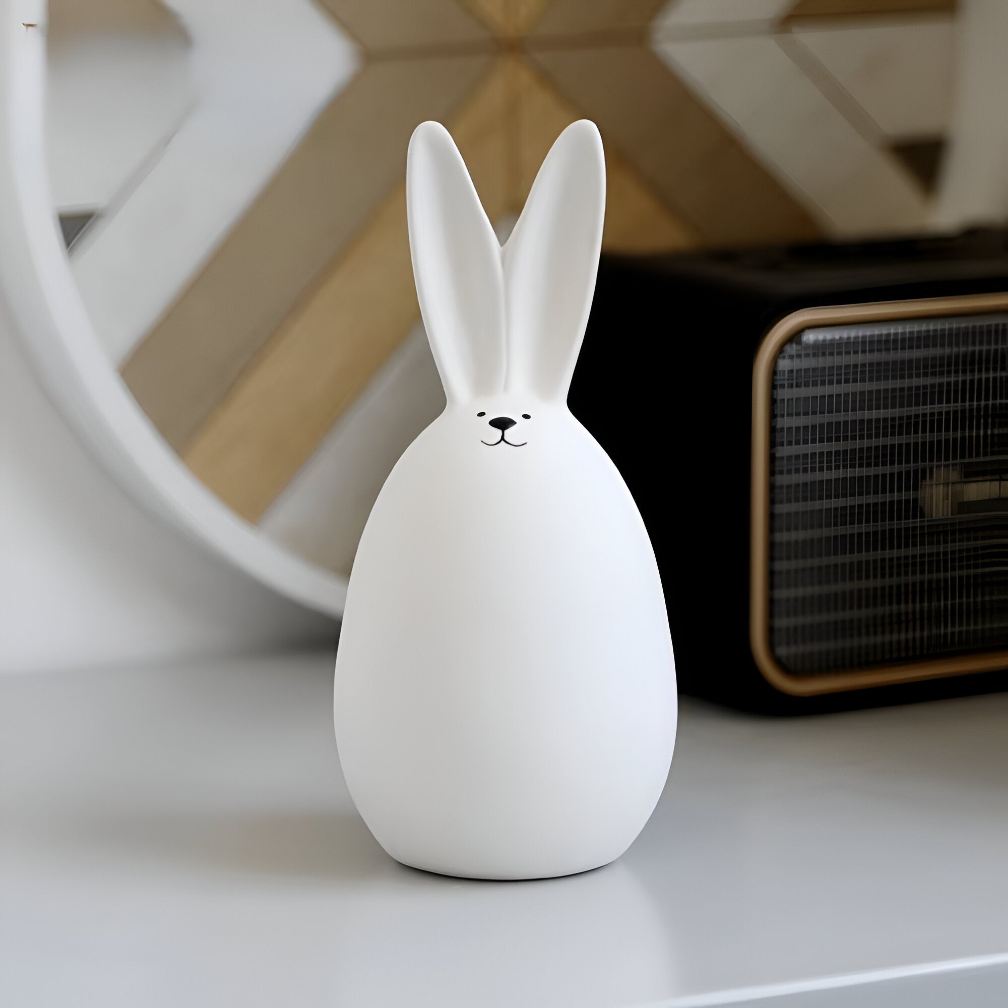BowLift | ConeyBliss Minimalist Ceramic Bunny – Elegant White Easter Rabbit Figurine Decor