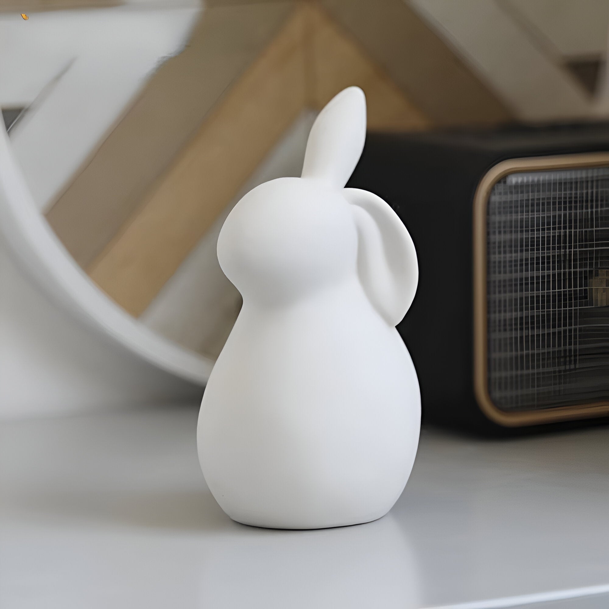 BowLift | ConeyBliss Minimalist Ceramic Bunny – Elegant White Easter Rabbit Figurine Decor