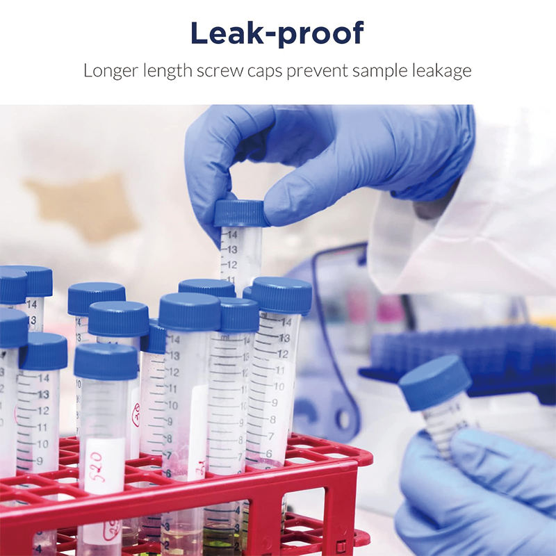 BowLift | 15ml Conical Centrifuge Tubes, Sterile Plastic Tubes with Screw Caps, Plastic Graduated and Write Marks Test Container (100pcs)
