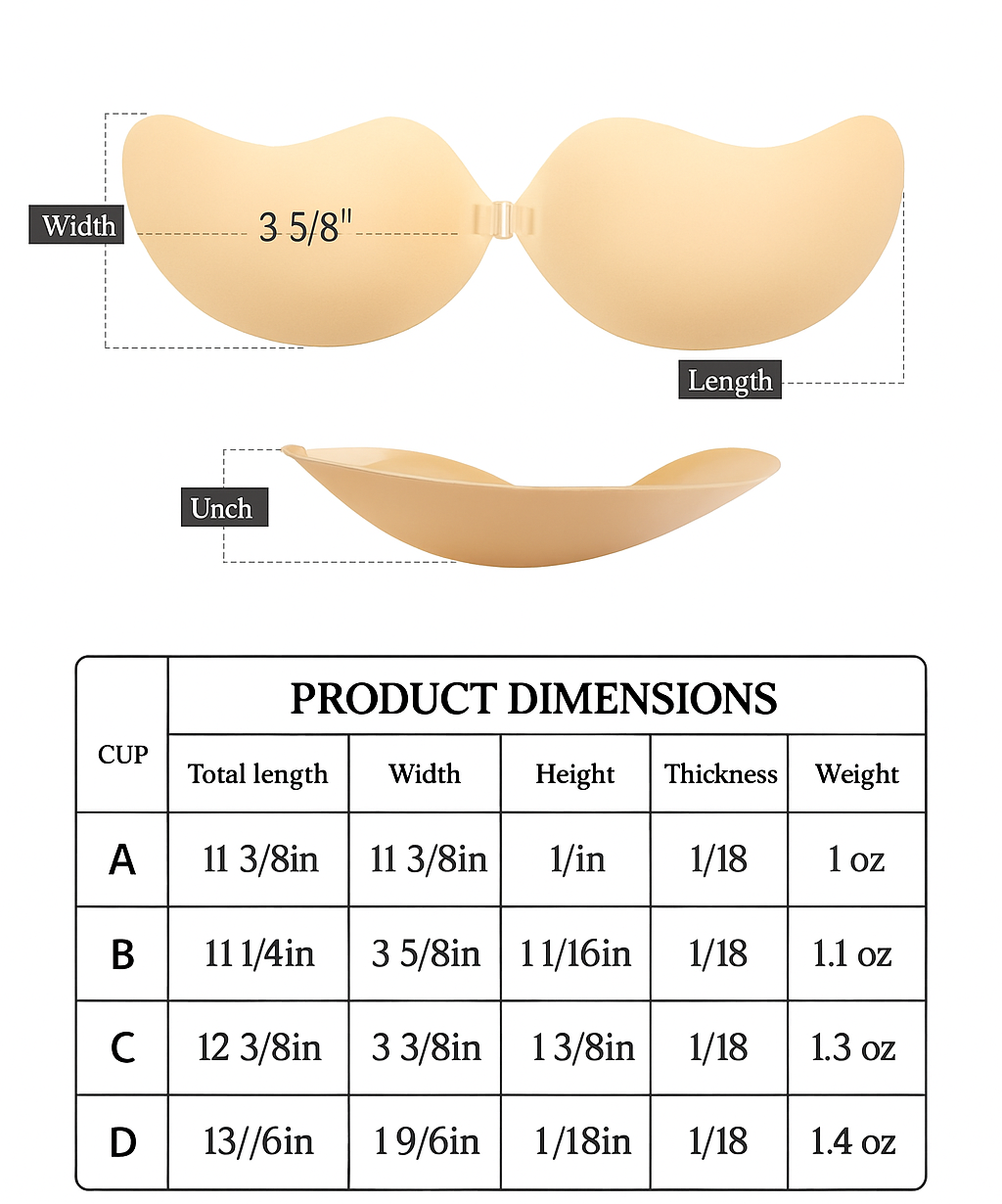 BowLift | Reusable Strapless Silicone Bra with Push-Up Support
