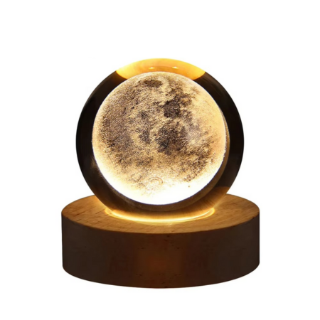 BowLift | 2.36 in RGB Crystal Ball Night Light with Milky Way and Moon - Cosmos-Inspired Bedside Decoration