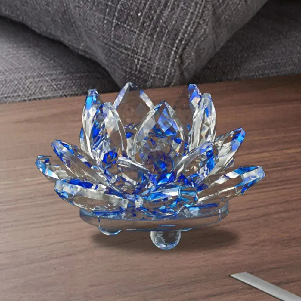 BowLift | Crystal Lotus Flower Figurine Home Wedding Decoration Glass Art Collection Paperweight Office Table Ornaments Souvenir Gifts