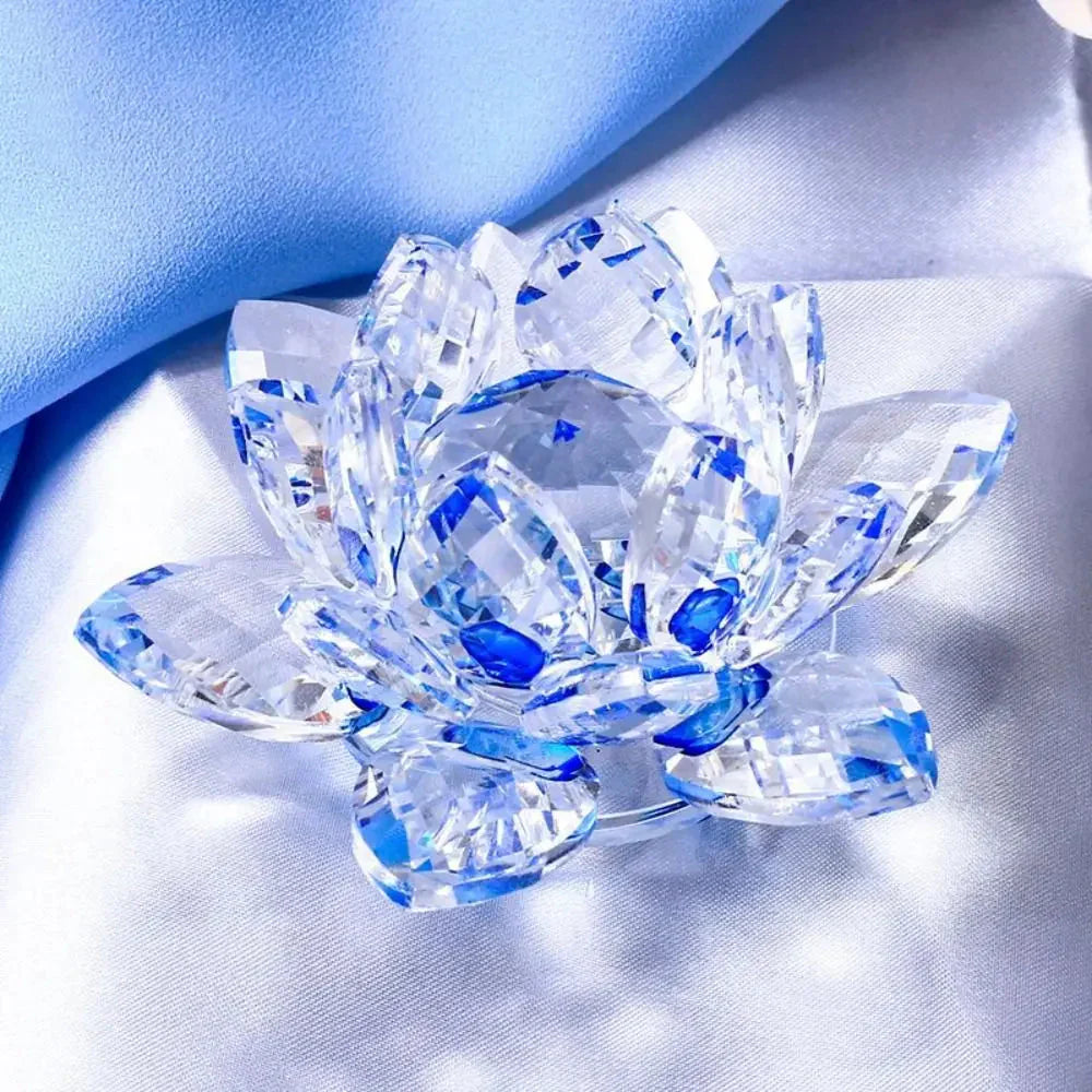 BowLift | Crystal Lotus Flower Figurine Home Wedding Decoration Glass Art Collection Paperweight Office Table Ornaments Souvenir Gifts