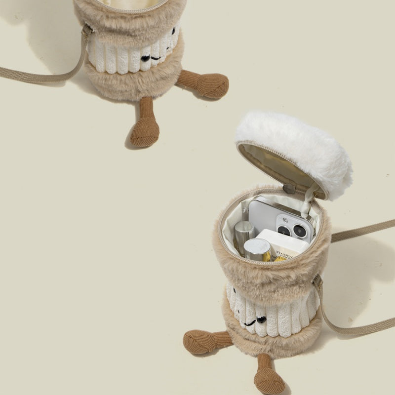 BowLift | Cute Happy Coffee Mug Holder Plush Bag