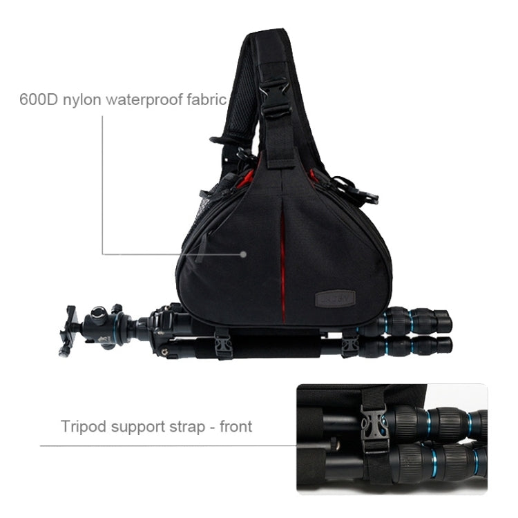 BowLift | CADEN Triangle Tscope Sling Shoulder Cross Digital Camera Bags Case Soft Bag with Rain Cover for Canon Nikon Sony K1, Size: 36*31*15cm (Army Green)