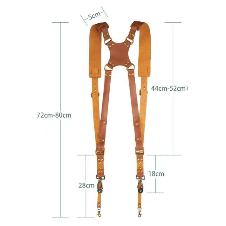 BowLift | Quick Release Anti-Slip Dual Shoulder Leather Harness Camera Strap with Metal Hook for SLR / DSLR Cameras (Brown)