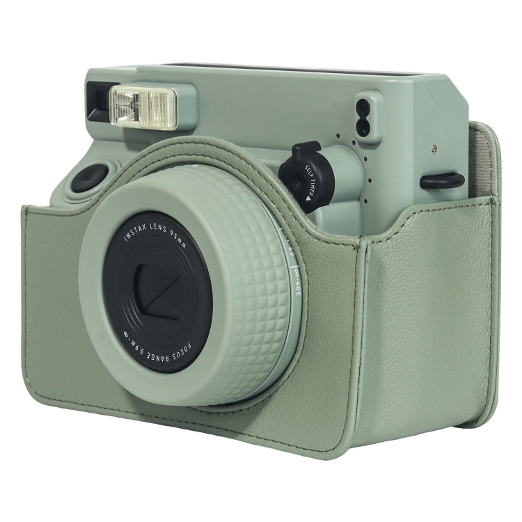 BowLift | For FUJIFILM Instax WIDE 400 Full Body Leather Bag with Shoulder Strap (Green)