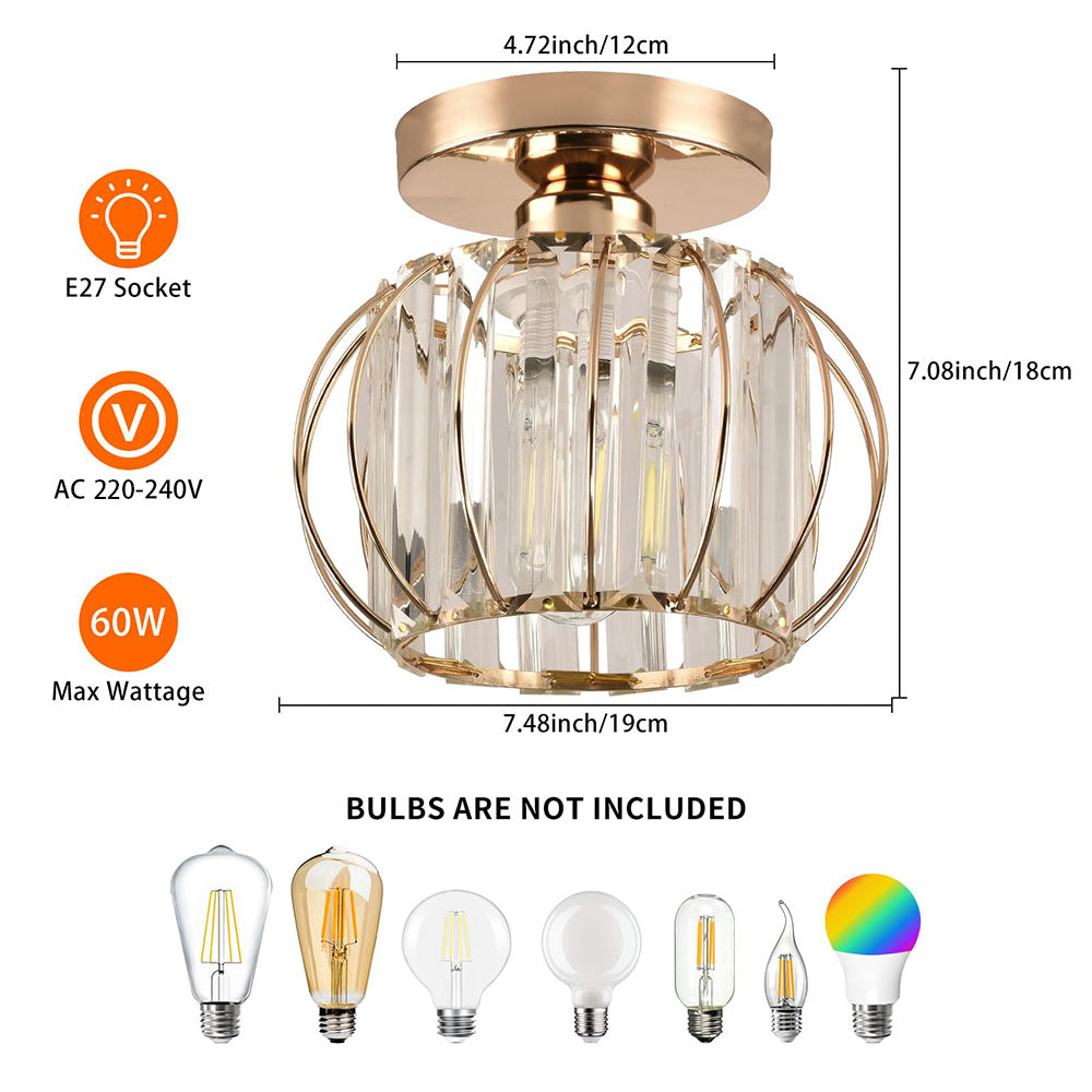 BowLift | Crystal Ceiling Light with Gold Flush Mount