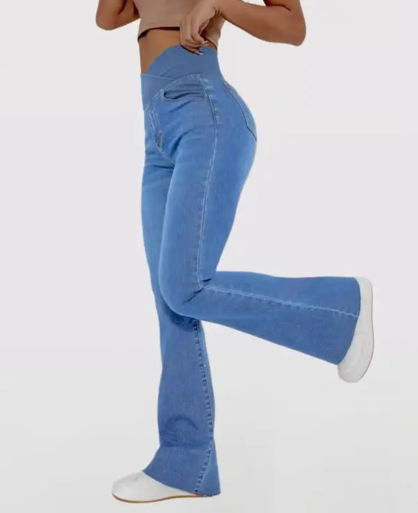 BowLift | Women's High Waist Flared Stretch Denim Jeans