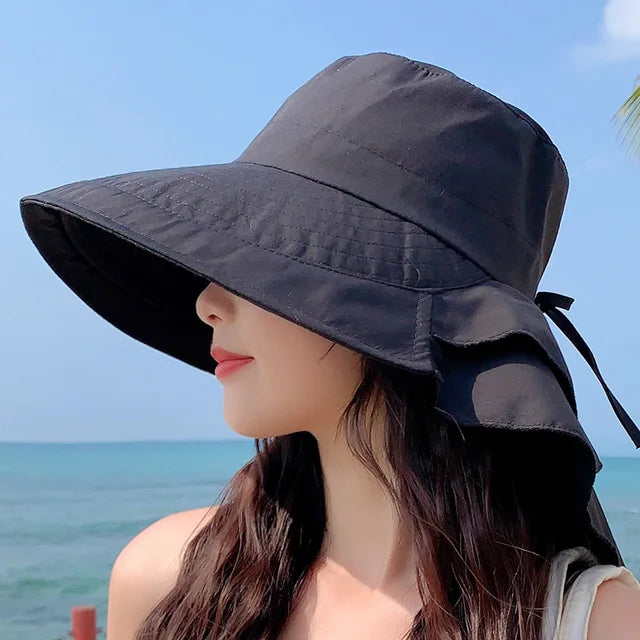 BowLift | SUNNY | Women's sun hat for the sun | Wide brim UV neck protection | Solar beach hat woman