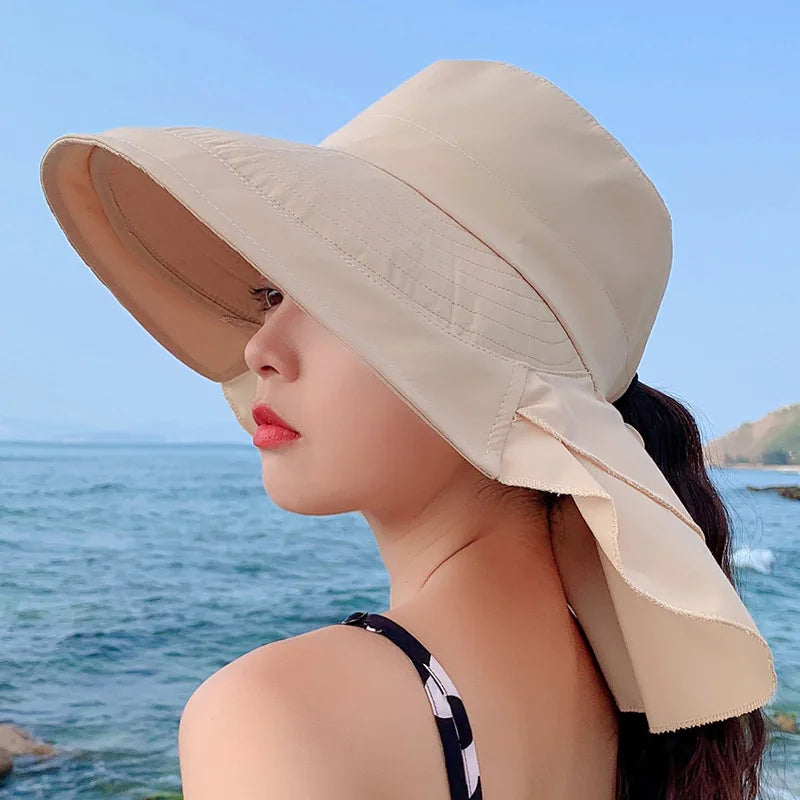 BowLift | SUNNY | Women's sun hat for the sun | Wide brim UV neck protection | Solar beach hat woman