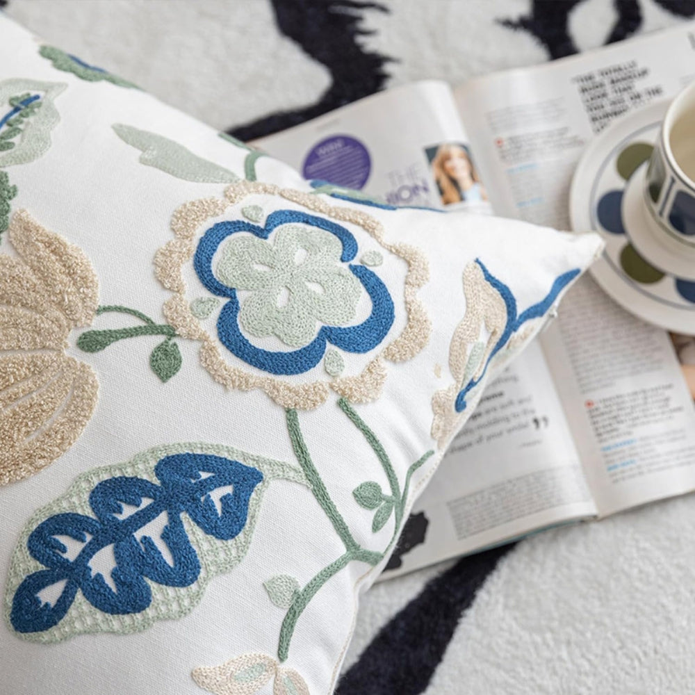BowLift | Denza Farmhouse Floral Tufted Cushion Cover