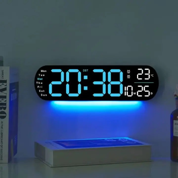 BowLift | Digital Wall Clock Large LED Display with Remote Control