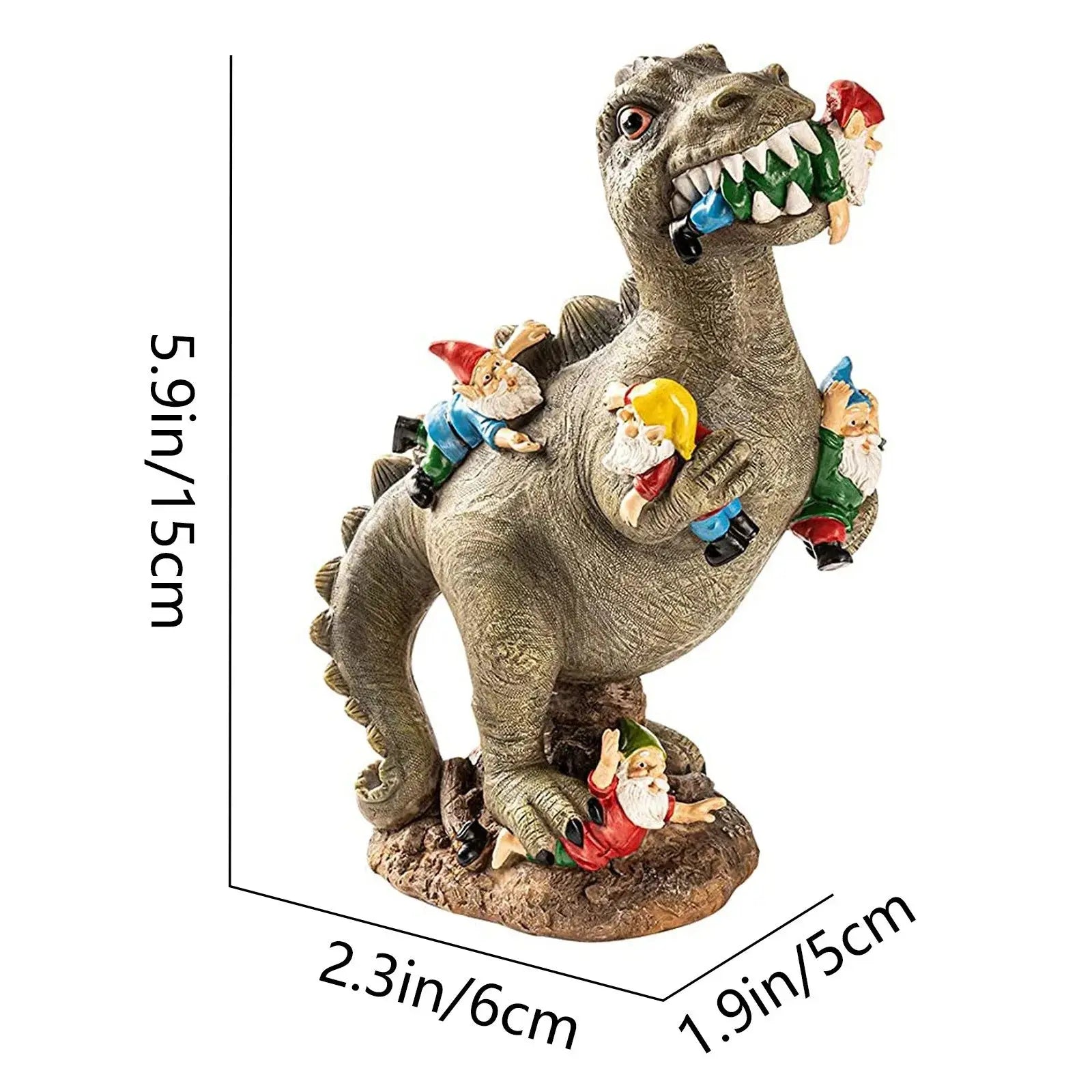 BowLift | Dinosaur Garden Figurine – Funny & Unique Gnome Eater