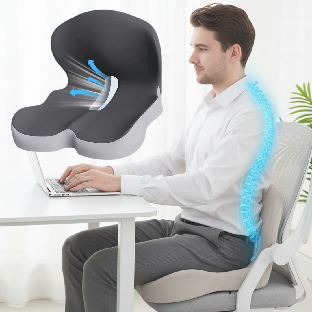 BowLift | All-in-One Orthopedic Memory Foam Seat - Cushion Seat and Back Cushion for Pain Relief and Comfort