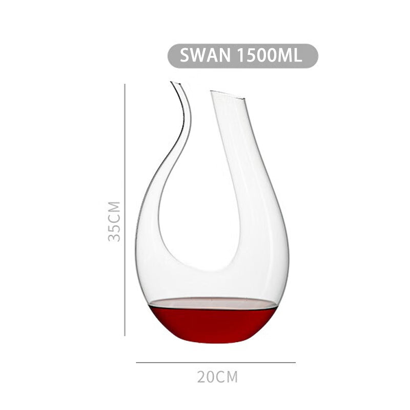 BowLift | European Style Crystal Thickened Red Wine Decanter Household Glass Wine Personality Creative Quick Wine Dispenser Crystal Swan Decanter 1.5L