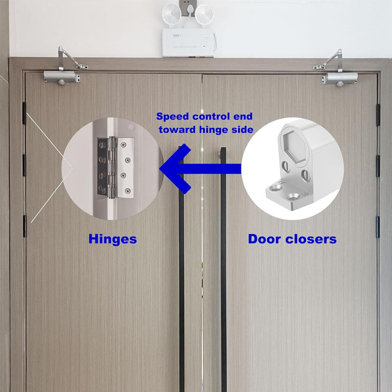 BowLift | Door Closer Automatic Door Closer Commercial or Residential Use  Door Weights 55~99 Lb Aluminum