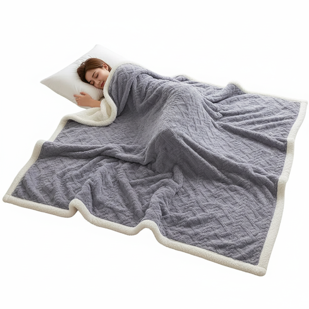 BowLift | WarmHome Winter Blanket – Luxury Lambswool Fleece Blanket with Double-Sided Design