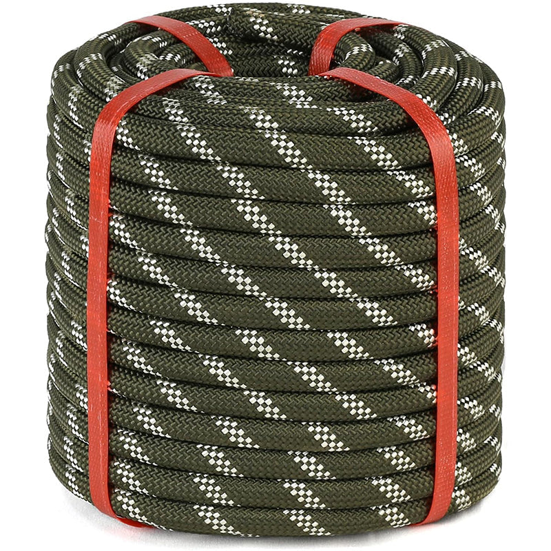 BowLift | 1/2 in x 100ft Double Braid Rope Rigging Polyester Rope 48 Strand Rope for Diverse Outdoor Applications Construction, Climbing, Swing, Sailing
