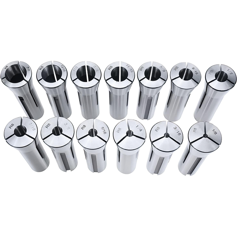 BowLift | 13 pc Precision R8 Collets Set, 1/8" to 7/8" Mill Chuck Holder  for Milling Machine Drill Presses Boring Machine Machining Lathe