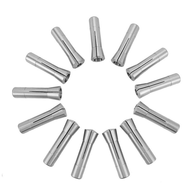 BowLift | 13pcs Precision Round Spring Collet Set, 1/8-7/8 x 1/16Ths for Milling Machine Drill Presses Boring Machine Machining Center