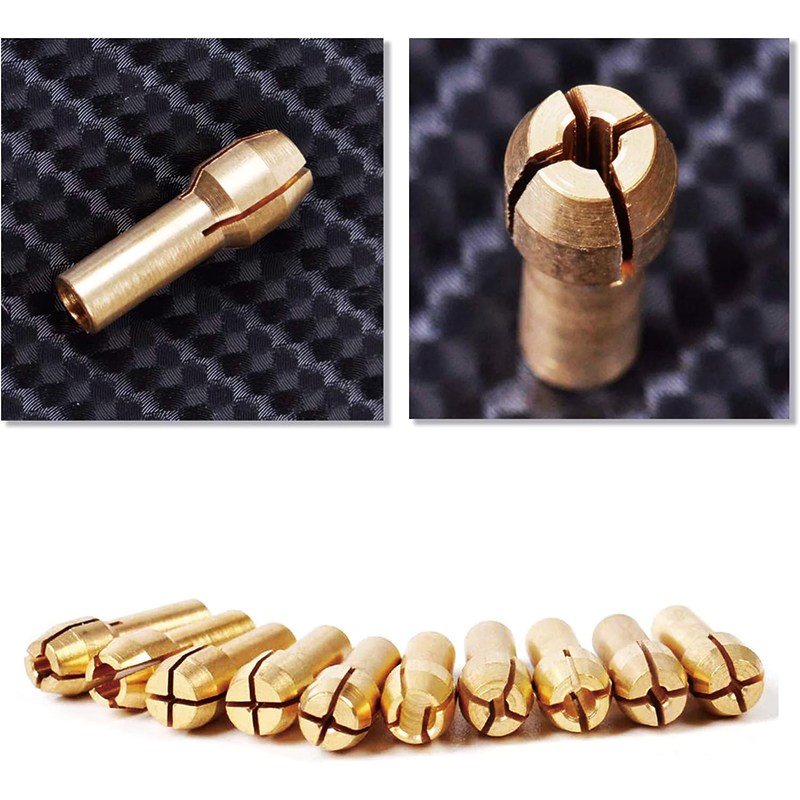 BowLift | 10 PCS Collet Set , Quick Change Mini Drill Chuck Replacement Sets 0.5-3.2mm for Rotary Tools, Copper Drill Chuck Collet Set