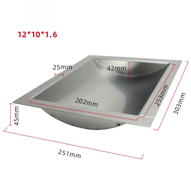 BowLift | 12" x 10" x 1.6" Stainless Cash Register Receipt Slot Money Window Channel Steel Drop-In Deal Tray Bucket Suitable For Hospital Gas Stations Bank