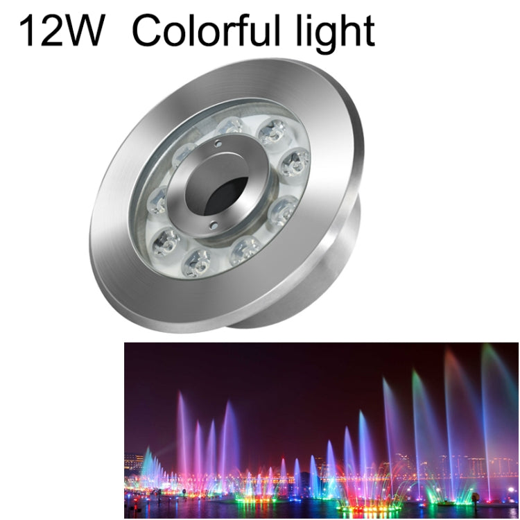 BowLift | 12W Landscape Color Changing Ring LED Stainless Steel Underwater Spotlight (Colorful)