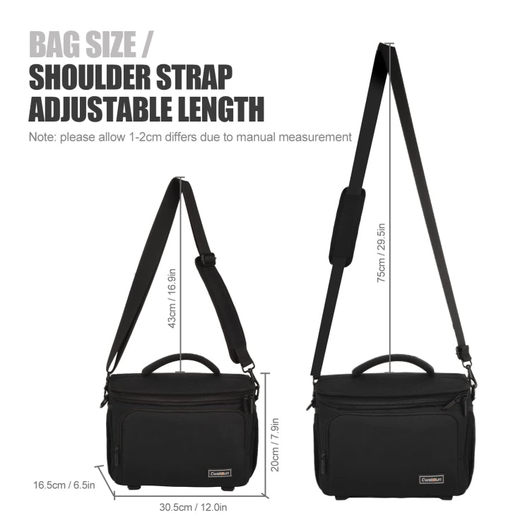 BowLift | Cwatcun D67 Crossbody Camera Bag Photography Lens Shoulder Bag, Size: 22 x 15 x 15cm S(Black)