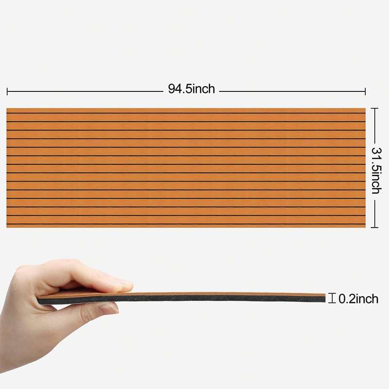 BowLift | EVA Foam Teak Floor Decking Sheet,94.5''x31.5'',for Boat Yacht Non-Slip and Self-Adhesive Sea Deck Boat Flooring Pad Swimming Pool Mat