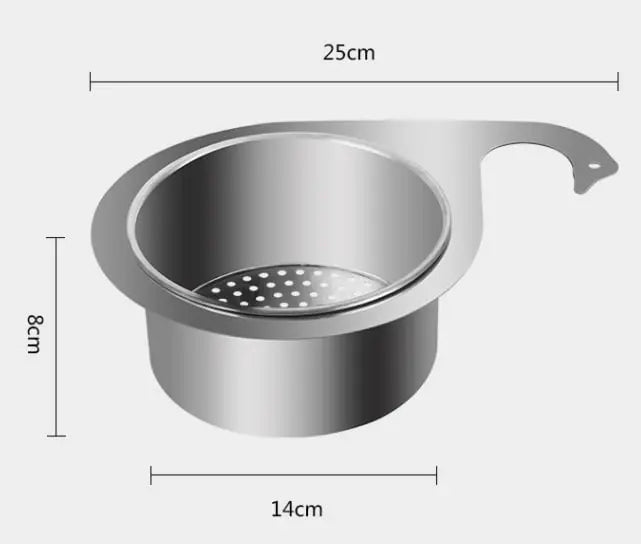 BowLift | Stainless Steel Corner Sink Strainer with Quick Drain Design