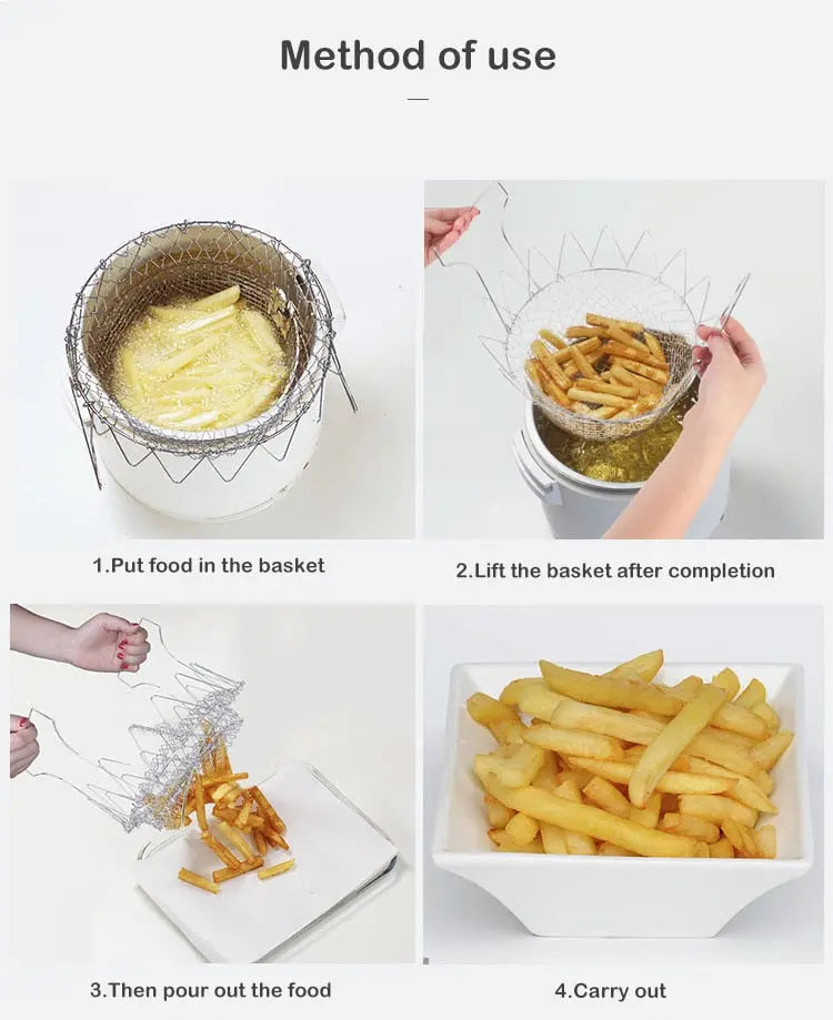 BowLift | Stainless Steel Cooking Basket with Handles – Easy Draining & Serving