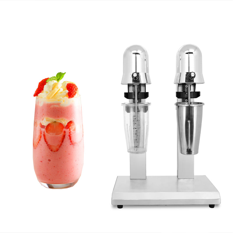 BowLift | Stainless Steel Milkshake Maker 360W Double Head Classic Milkshake Maker 800ml Cups (Stainless Steel/PC)