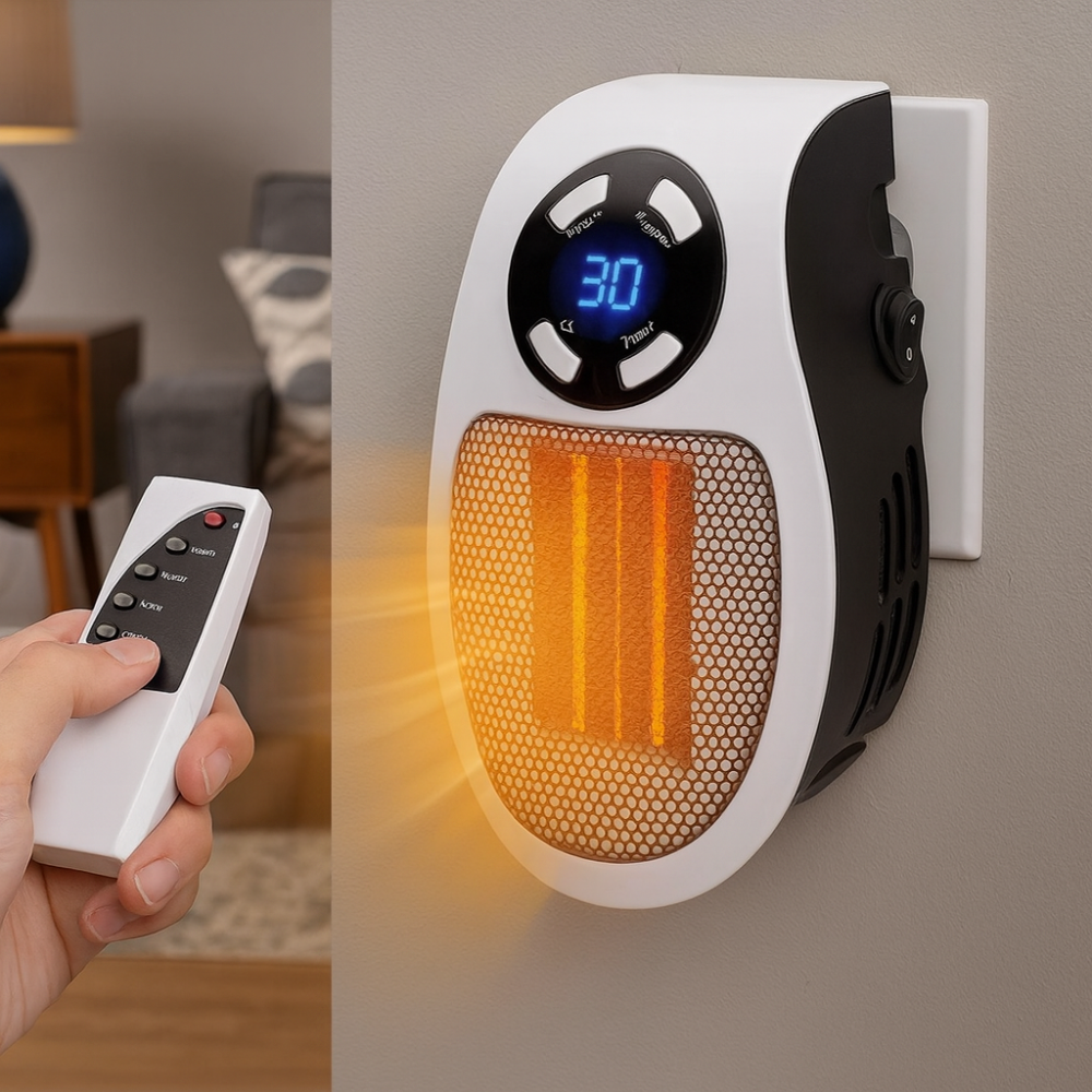 BowLift | Electric Space Heater Plug-In Mini Wall Heater Remote Control