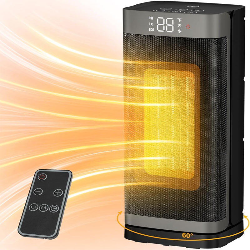 BowLift | 16 inch Electric Space Heaters with Thermostat Remote Control  60°Oscillating 4 Modes 12h Timer