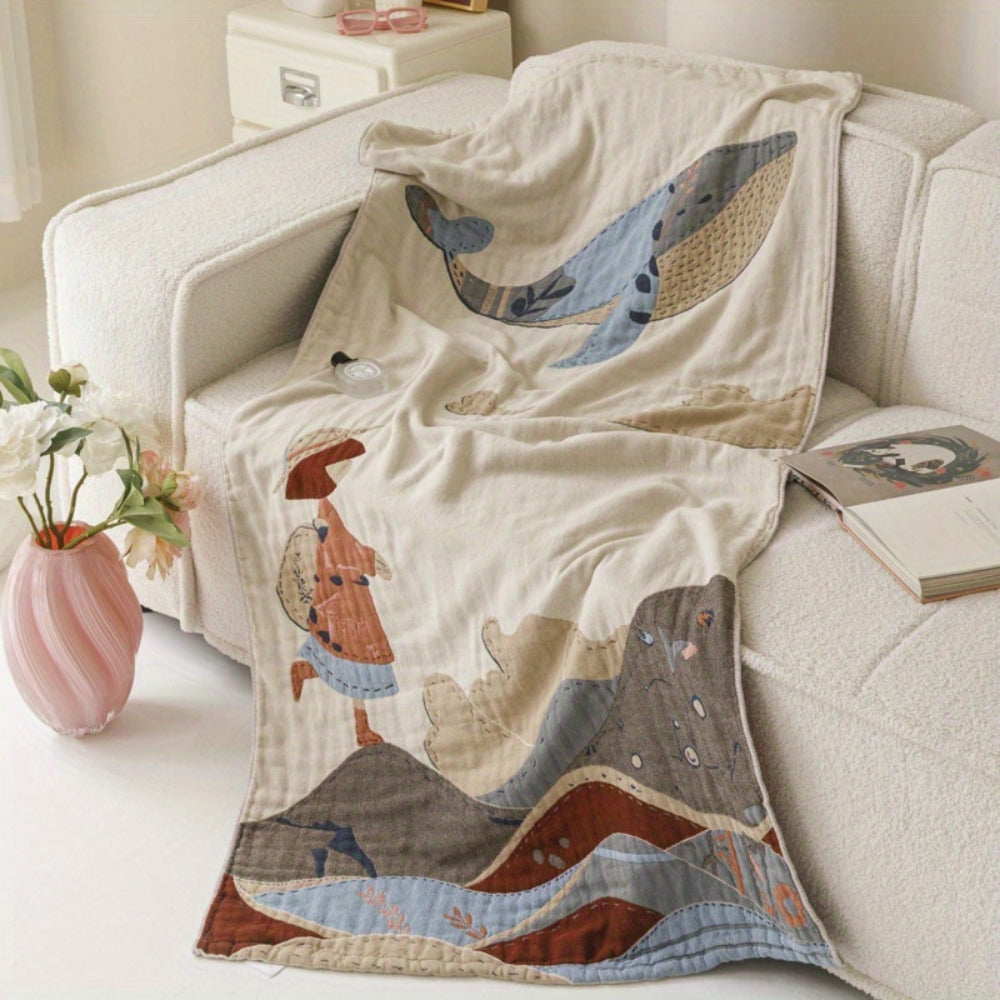 BowLift | Elegant Floral Print Bath Towel Blanket