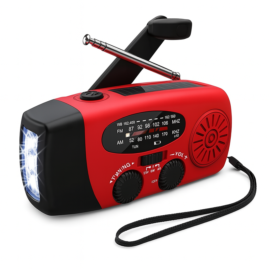 BowLift | CrisisReady Handcrank Emergency Radio – AM/FM Radio with Powerbank, Flashlight & USB-C Charging