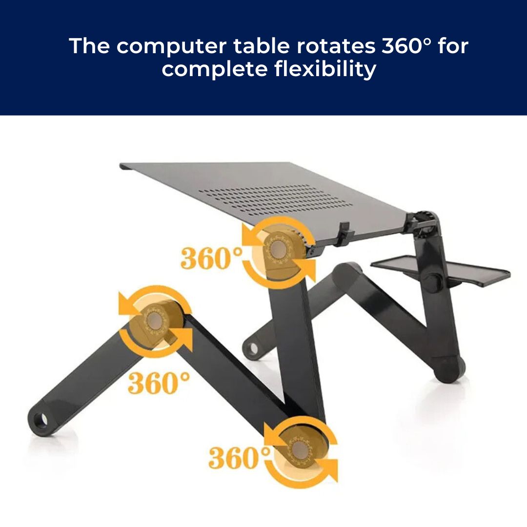 BowLift | Adjustable Laptop Stand for Bed, Couch & Desk - Ergonomic Design with Cooling Function for Comfort and Productivity