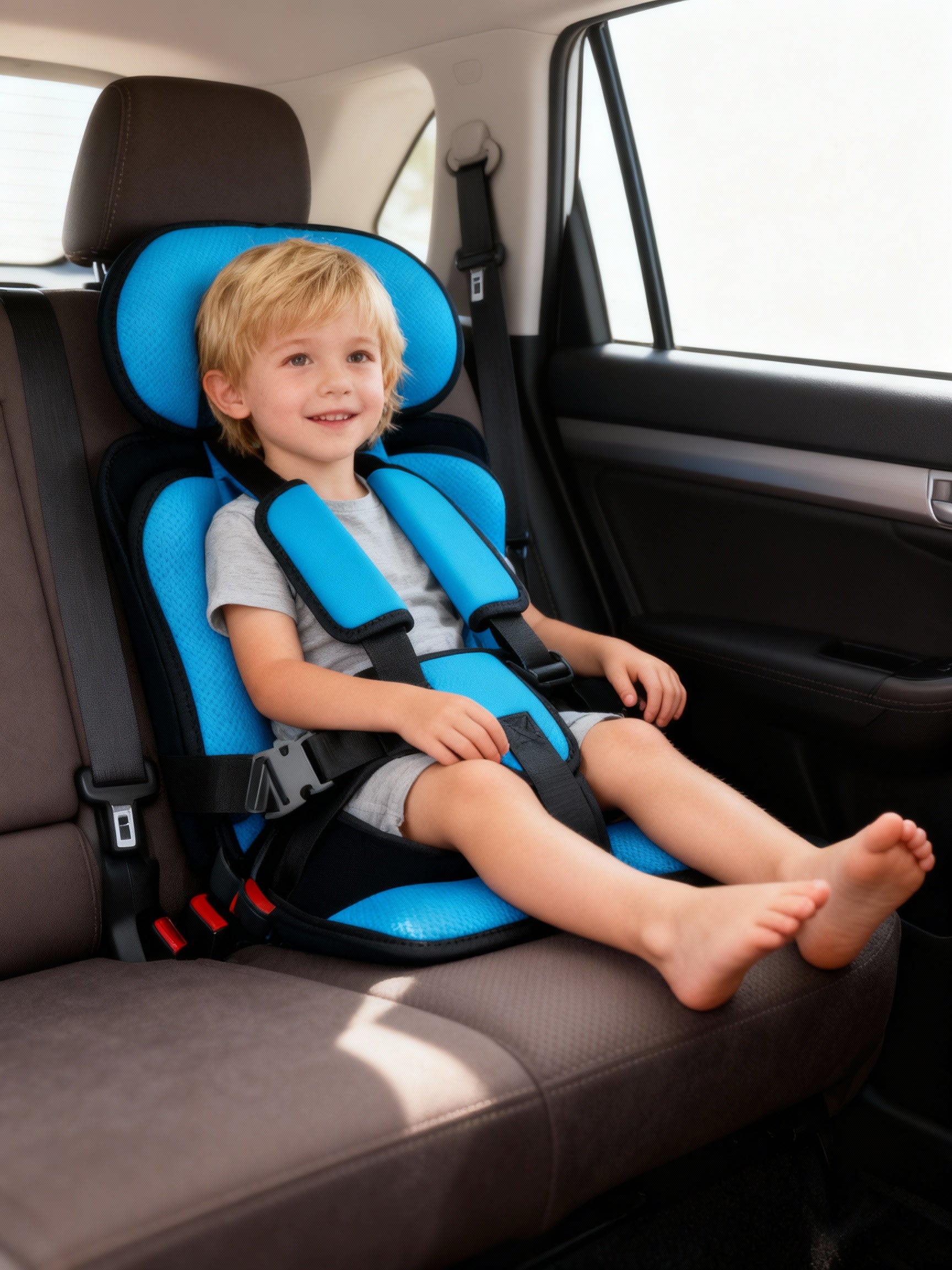 BowLift | Portable & Foldable Child Car Booster Seat | 5-Point Harness, 1-14 Yrs | Compact Travel Seat (Up to 60 kg)