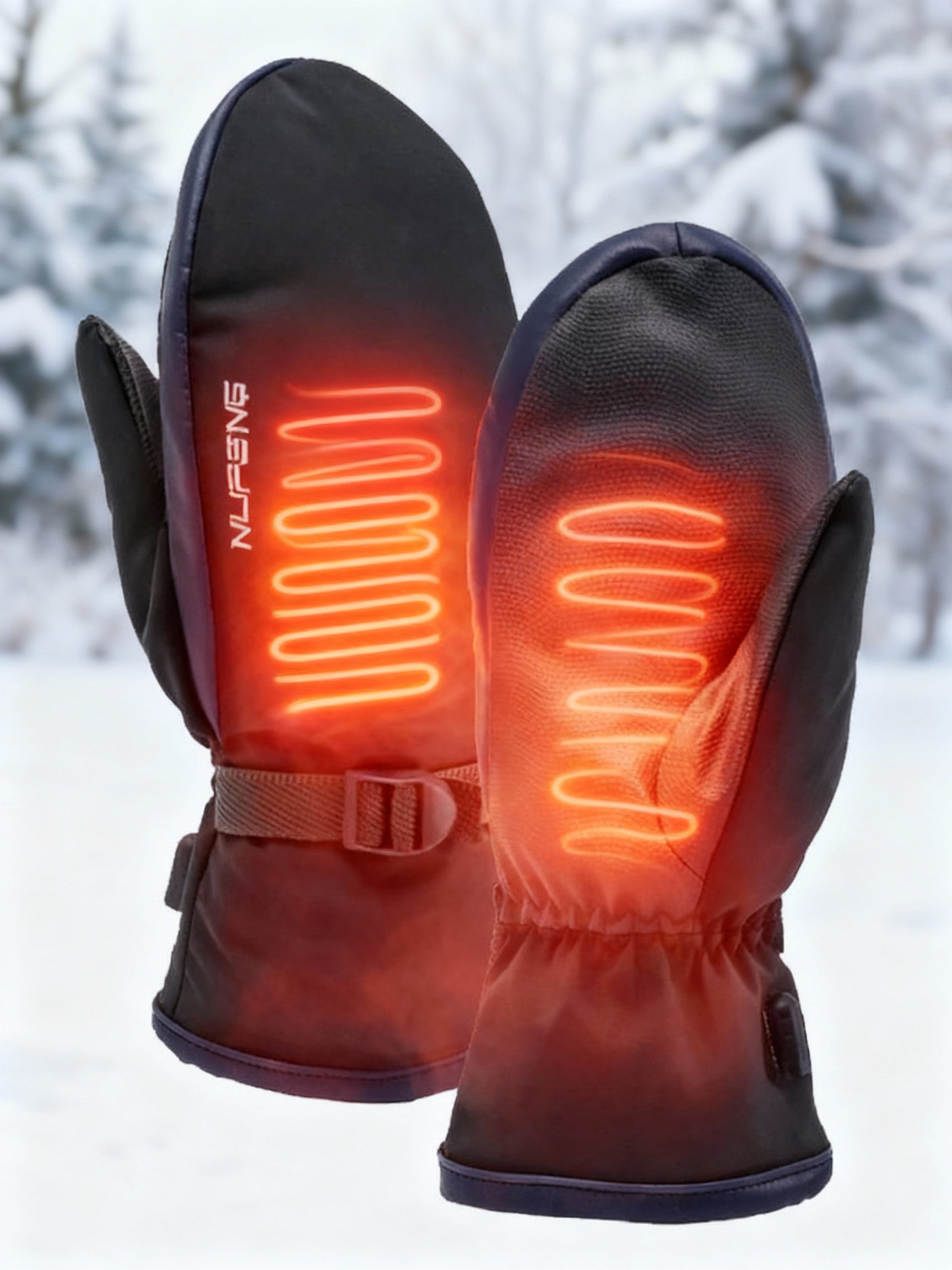BowLift | Electric Heating Gloves | Integrated 10,000 mAh Power Bank | Dual-Sided Carbon Fiber Heating Elements | 3-Stage Thermal Control | Waterproof Down-Fabric & Anti-Slip PU Palm