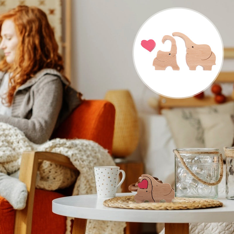 BowLift | Cute Animal Family Ornament, Wooden Puzzle Figurine - 🎁Love Gift