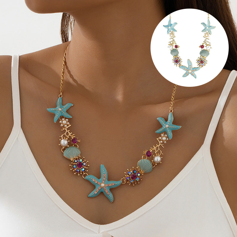 BowLift | Shell Starfish Pearl Necklace