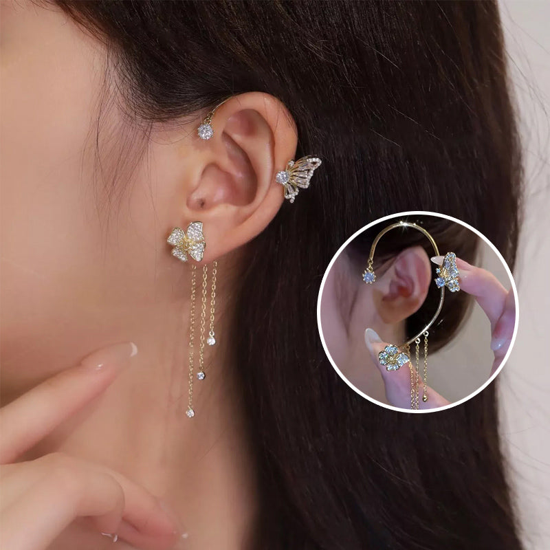 BowLift | Butterfly Tassel Style Zircon Earrings