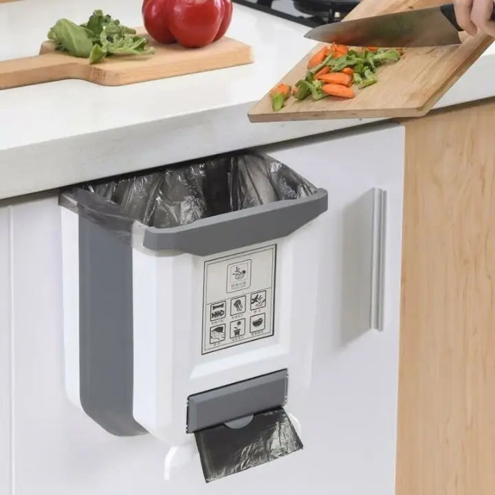 BowLift | Foldable Kitchen Trash Can – Space-Saving for Cabinet Doors