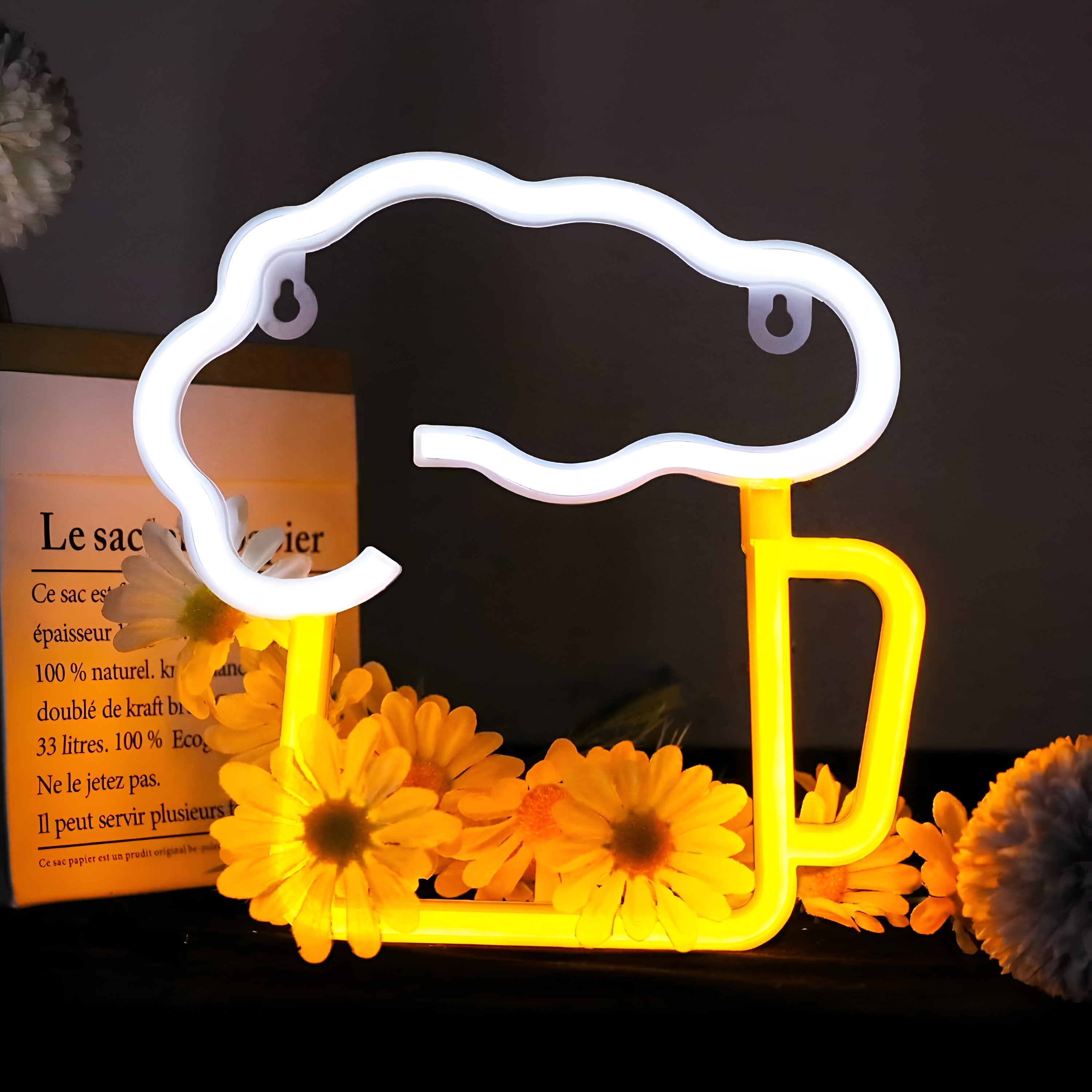 BowLift | Fast Food LED Neon Light – Colorful Wall Decoration with USB Connection